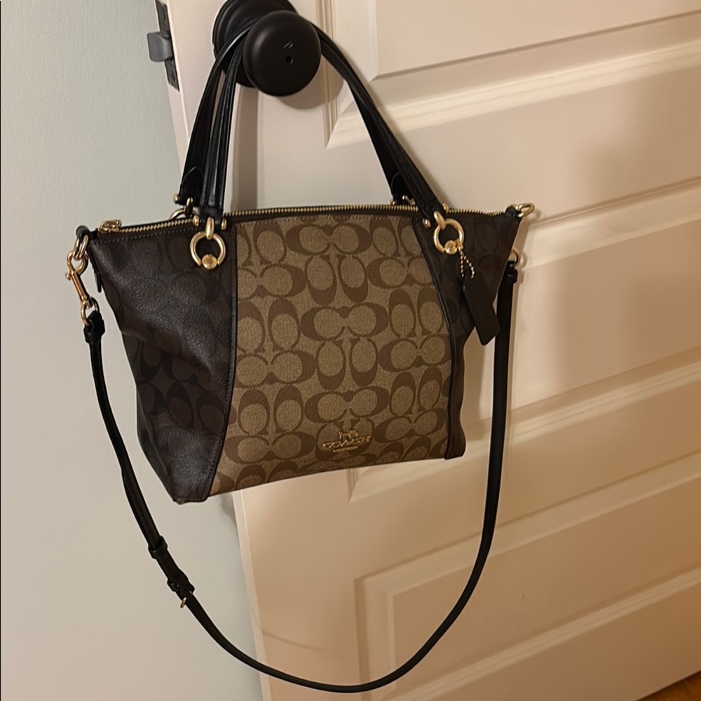 Coach Brown and Black Signature Tote Bag
